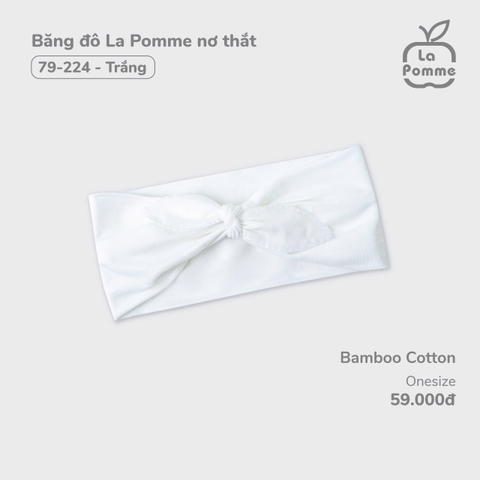 (FS) LP - Băng đô La Pomme nơ thắt - Trắng