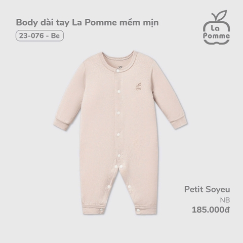 (Newborn) LP - Body dài tay La Pomme mềm mịn - Be