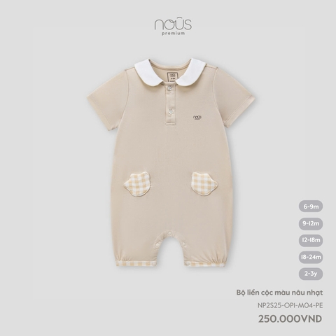 (6M-2Y) NOUS - Body cộc màu nâu nhạt - 6-9M