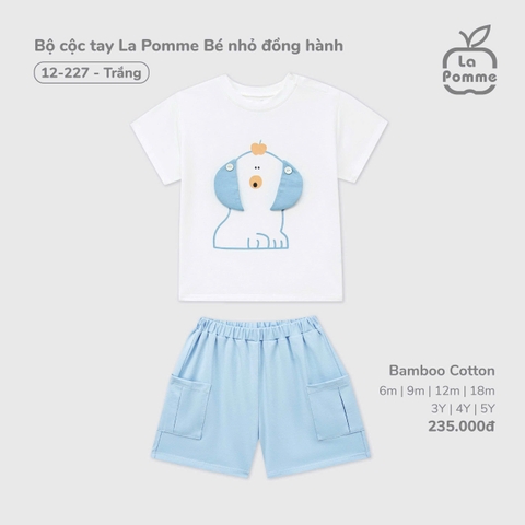 (6M-4Y) LP - Bộ cộc tay La Pomme Bé nhỏ đồng hành - Trắng