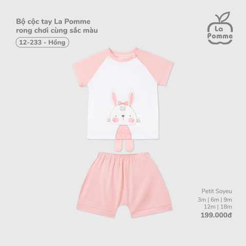 (3M-18M) LP - Bộ cộc tay La Pomme rong chơi cùng sắc màu - Hồng