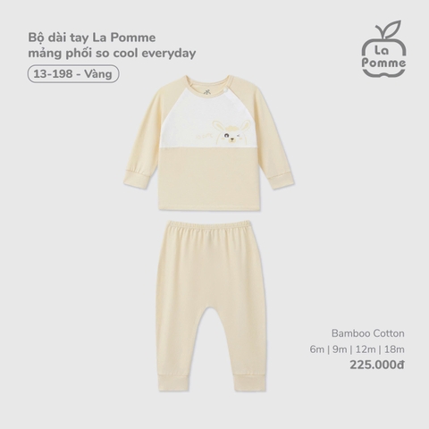 (6M-18M) LP - Bộ dài tay La Pomme mảng phối so cool everyday - Vàng