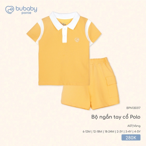 (6M-4Y) BU - Bộ ngắn tay cổ Polo - Vàng