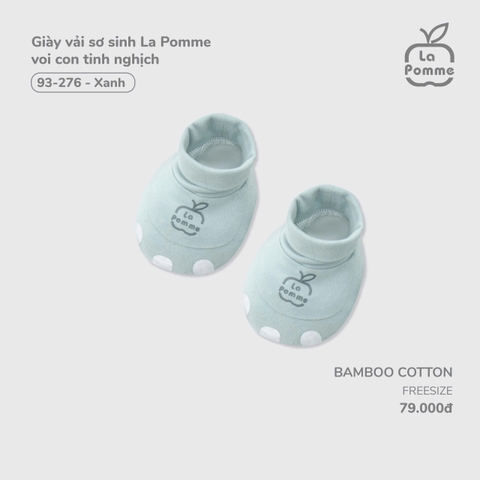 (FS) LP - Giày vải sơ sinh La Pomme voi con tinh nghịch - Xanh
