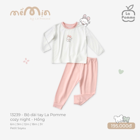 (6M-2Y) LP - Bộ dài tay La Pomme cozy night - Hồng