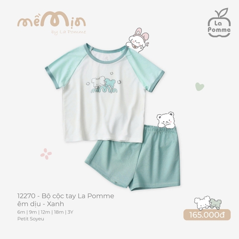 (6M-2Y) LP - Bộ cộc tay La Pomme êm dịu - Xanh