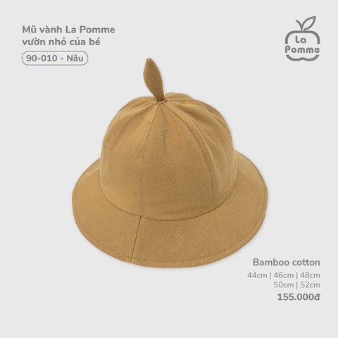 (44CM-52CM) LP - Mũ vành La Pomme vườn nhỏ của bé - Nâu