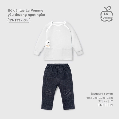 (6M-4Y) LP - Bộ dài tay La Pomme yêu thương ngọt ngào - Ghi