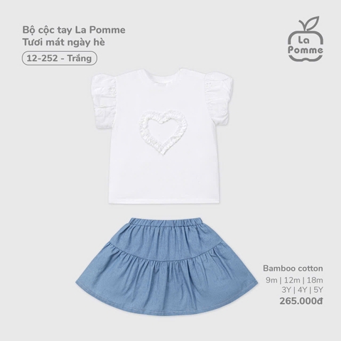 (9M-4Y) LP - Bộ cộc tay La Pomme Tươi mát ngày hè - Trắng