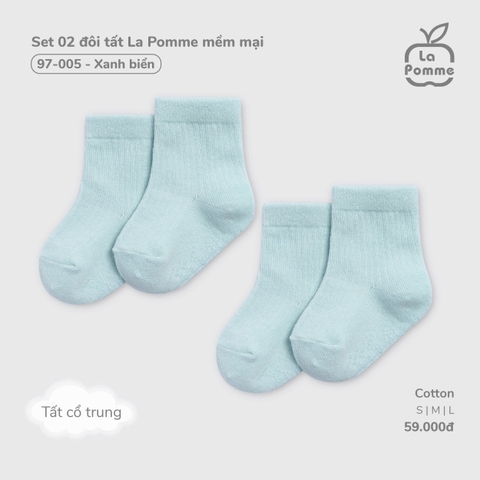 (SML) LP - Set 02 đôi tất La Pomme mềm mại - Xanh biển