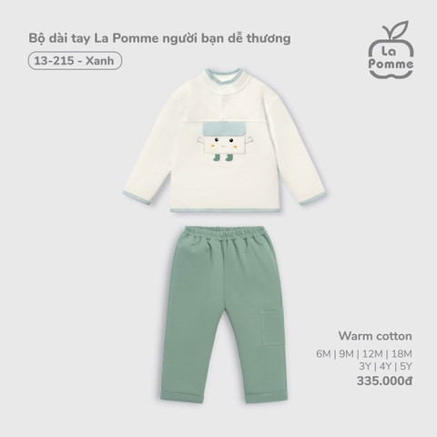 (6M-4Y) LP S40 - Bộ dài tay La Pomme người bạn dễ thương - Xanh