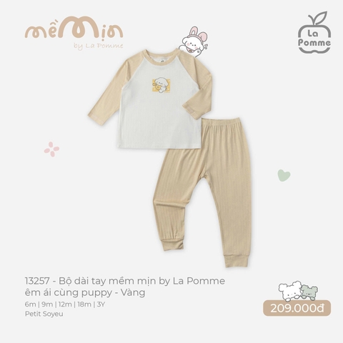 (6M-2Y) LP - Bộ dài tay mềm mịn by La Pomme êm ái cùng puppy - Vàng