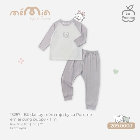 (6M-2Y) LP - Bộ dài tay mềm mịn by La Pomme êm ái cùng puppy - Tím