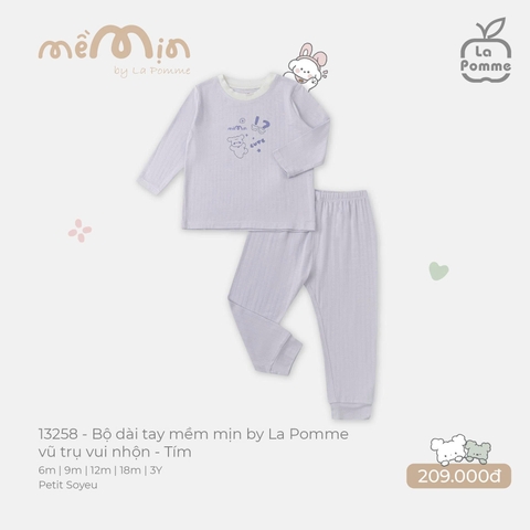 (6M-2Y) LP - Bộ dài tay mềm mịn by La Pomme vũ trụ vui nhộn - Tím
