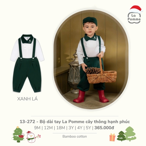 (9M-4Y) LP - Bộ dài tay La Pomme cây thông hạnh phúc - Xanh lá
