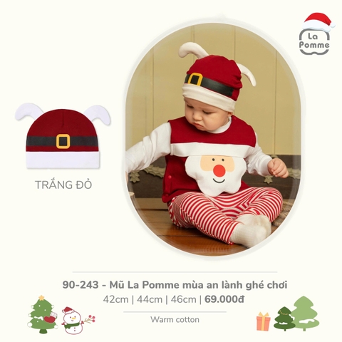 (42cm-46cm) LP - Mũ La Pomme mùa an lành ghé chơi - Trắng đỏ