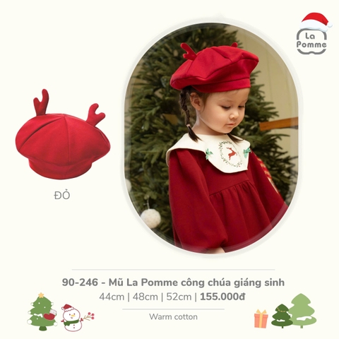 (44cm-52cm) LP - Mũ La Pomme công chúa giáng sinh - Đỏ