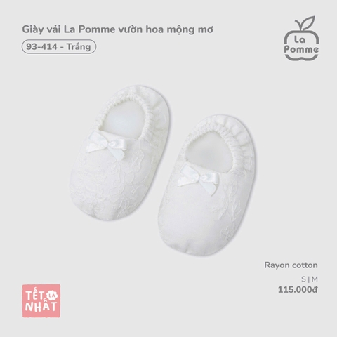 (SML) LP - Giày vải La Pomme vườn hoa mộng mơ - Trắng