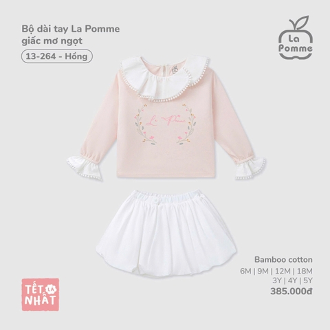 (6M-4Y) LP S40 - Bộ dài tay La Pomme giấc mơ ngọt - Hồng