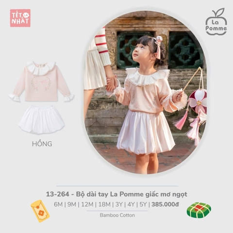 (6M-4Y) LP S40 - Bộ dài tay La Pomme giấc mơ ngọt - Hồng