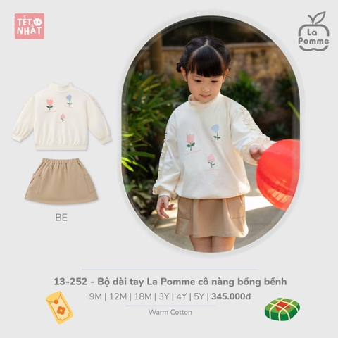 (9M-4Y) LP S40 - Bộ dài tay La Pomme cô nàng bồng bềnh - Be