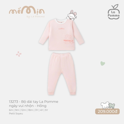 (6M-4Y) LP - Bộ dài tay La Pomme ngày vui nhộn - Hồng