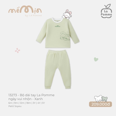 (6M-4Y) LP - Bộ dài tay La Pomme ngày vui nhộn - Xanh
