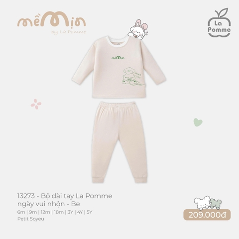 (6M-4Y) LP - Bộ dài tay La Pomme ngày vui nhộn - Be