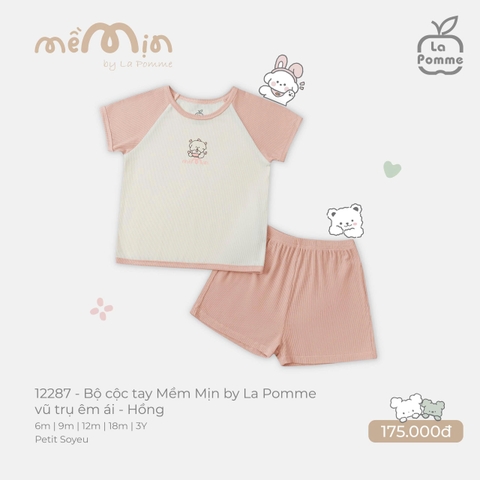 (6M-2Y) LP S40 - Bộ cộc tay Mềm Mịn by La Pomme vũ trụ êm ái - Hồng