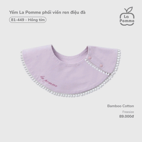 (FS) LP - Yếm La Pomme phối viền ren điệu đà - Hồng tím
