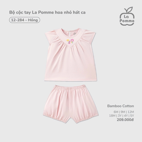 (6M-4Y) LP - Bộ cộc tay La Pomme hoa nhỏ hát ca - Hồng