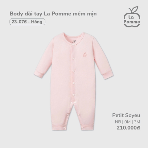 (0M-3M) LP - Body dài tay La Pomme mềm mịn - Hồng