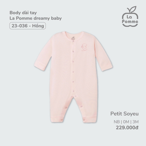 (NB-3M) LP - Body Dài Tay La Pomme Dreamy Baby - Hồng DB