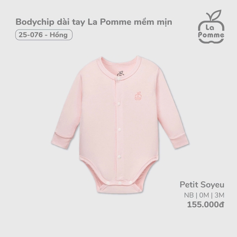 (0M-3M) LP - Body chip dài tay La Pomme mềm mịn - Hồng