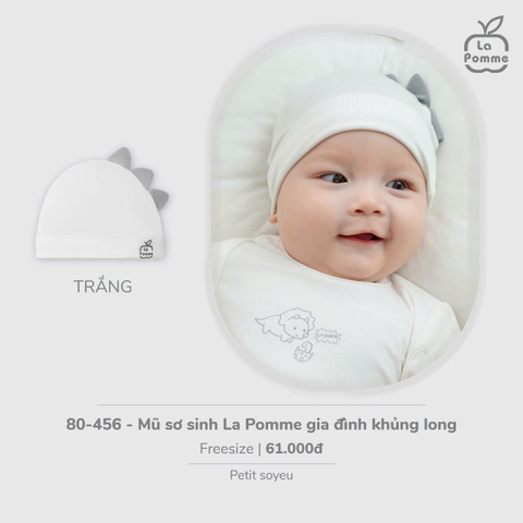 (FS) LP - Mũ sơ sinh La Pomme gia đình khủng long - Trắng