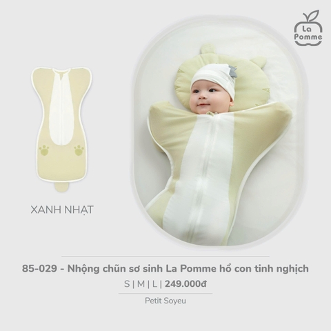 (SML) LP - Nhộng chũn sơ sinh La Pomme hổ con tinh nghịch - Xanh nhạt