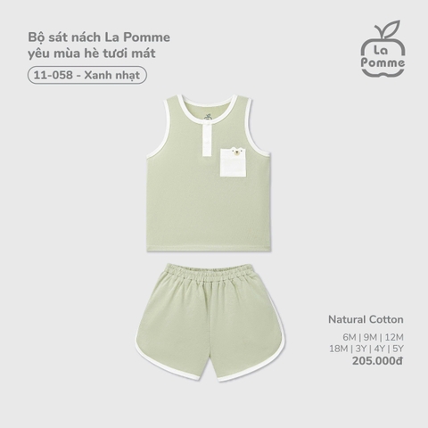 (6M-4Y) LP - Bộ sát nách La Pomme yêu mùa hè tươi mát - Xanh nhạt