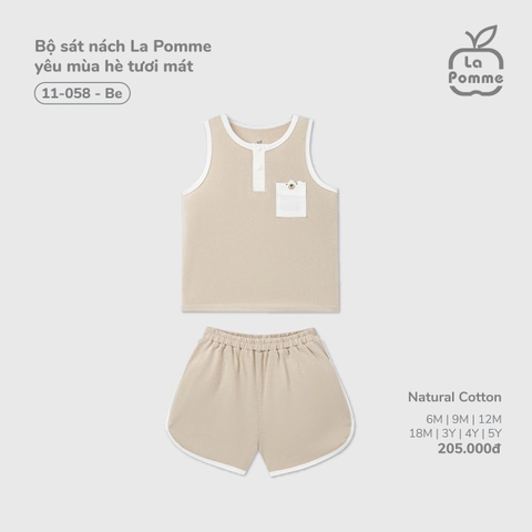 (6M-4Y) LP - Bộ sát nách La Pomme yêu mùa hè tươi mát - Be
