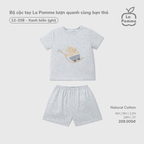 (6M-2Y) LP - Bộ cộc tay La Pomme lượn quanh cùng bạn thỏ - Xanh biển