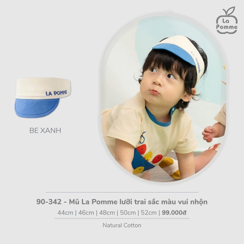 (44CM-52CM) LP - Mũ La Pomme lưỡi trai sắc màu vui nhộn - Be Xanh