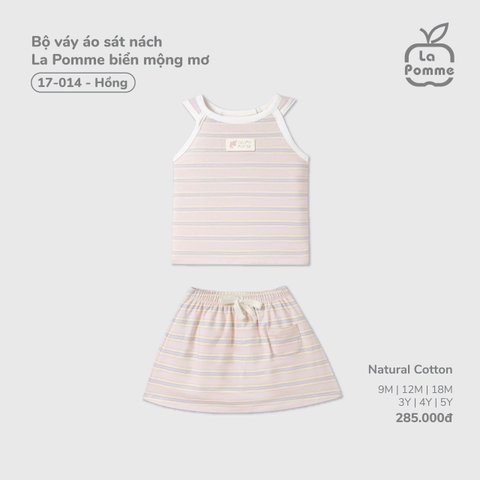 (9M-4Y) LP G20 - Bộ váy áo sát nách La Pomme biển mộng mơ - Hồng