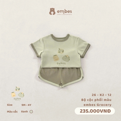 (9M-3Y) EMBES - Bộ cộc phối màu embes Grocery - 26-K2-12