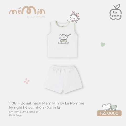 (6M-2Y) LP - Bộ sát nách Mềm Mịn by La Pomme kỳ nghỉ hè vui nhộn - Xanh lá