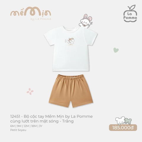 (6M-2Y) LP - Bộ cộc tay Mềm Mịn by La Pomme cùng lướt trên mặt sóng - Trắng