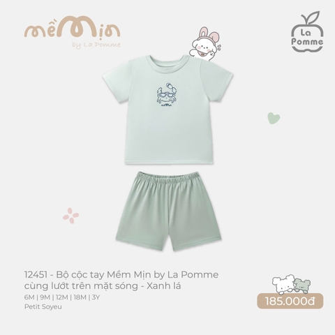 (6M-2Y) LP - Bộ cộc tay Mềm Mịn by La Pomme cùng lướt trên mặt sóng - Xanh lá