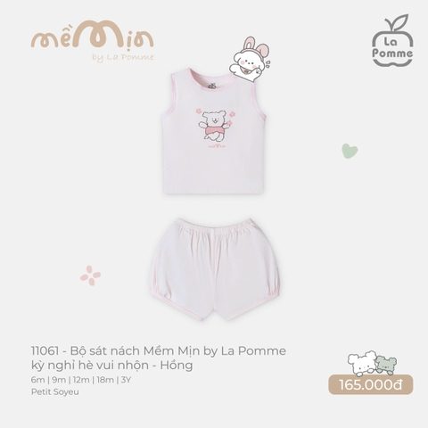 (6M-2Y) LP S30 - Bộ sát nách Mềm Mịn by La Pomme kỳ nghỉ hè vui nhộn - Hồng