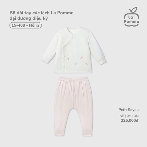 (NB-3M) LP - Bộ dài tay cúc lệch La Pomme đại dương diệu kỳ - Hồng
