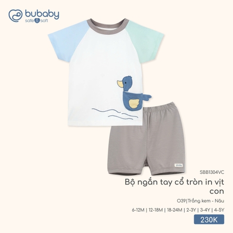 (6M-4Y) BU - Bộ ngắn tay cổ tròn in vịt con - SBB1304VC