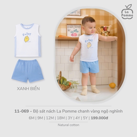 (6M-4Y) LP - Bộ sát nách La Pomme chanh vàng ngộ nghĩnh - Xanh biển