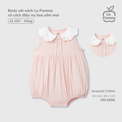 (3M-12M) LP - Body sát nách La Pomme cố cách điệu nụ hoa sớm mai - Hồng